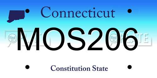 MOS206 Connecticut License Plate