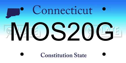 MOS20G Connecticut License Plate
