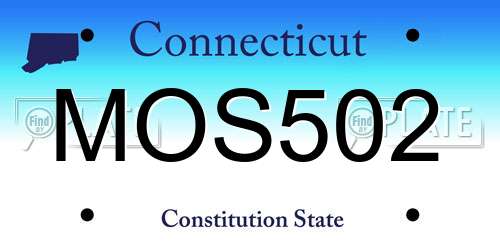 MOS502 Connecticut License Plate
