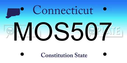 MOS507 Connecticut License Plate
