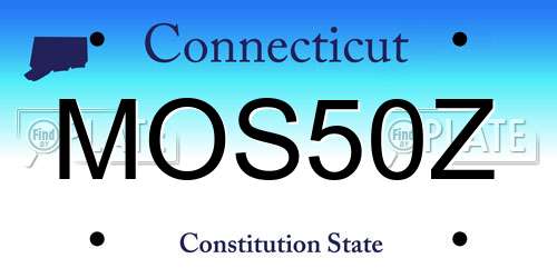 MOS50Z Connecticut License Plate