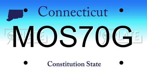 MOS70G Connecticut License Plate