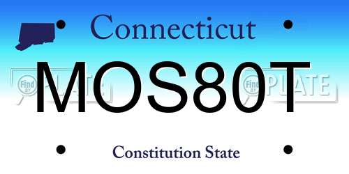 MOS80T Connecticut License Plate