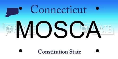 MOSCA Connecticut License Plate