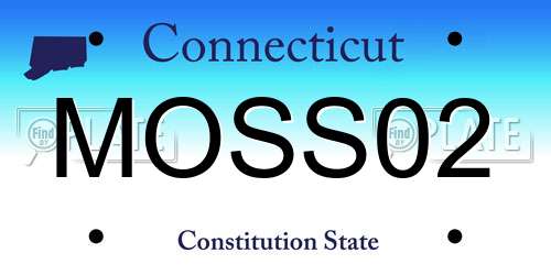 MOSS02 Connecticut License Plate