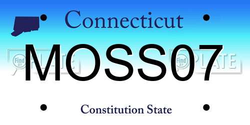 MOSS07 Connecticut License Plate
