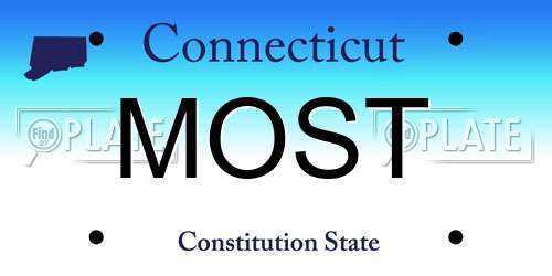 MOST Connecticut License Plate