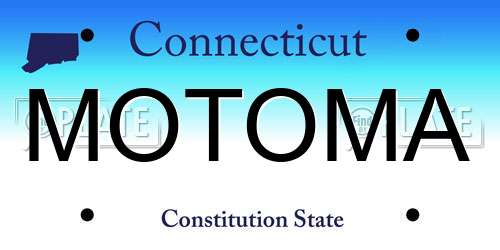 MOTOMA Connecticut License Plate