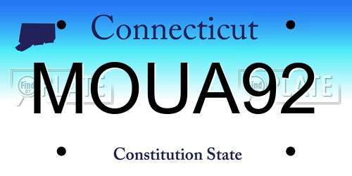 MOUA92 Connecticut License Plate