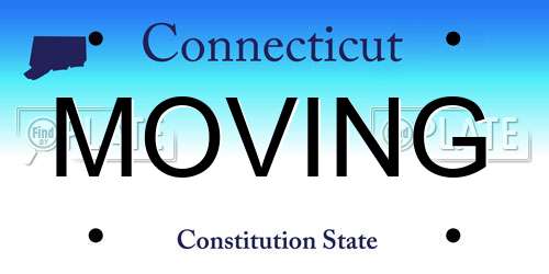 MOVING Connecticut License Plate