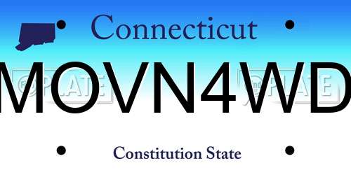 MOVN4WD Connecticut License Plate