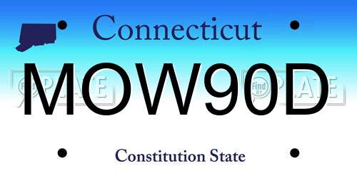MOW90D Connecticut License Plate