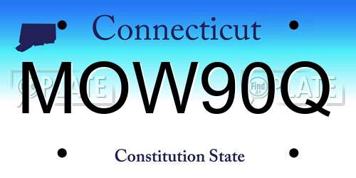 MOW90Q Connecticut License Plate