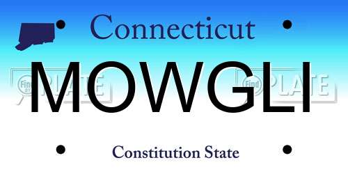 MOWGLI Connecticut License Plate