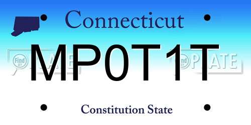 MP0T1T Connecticut License Plate