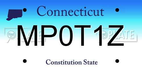 MP0T1Z Connecticut License Plate