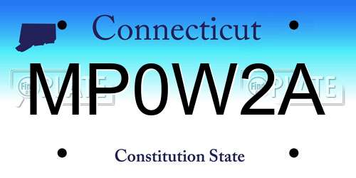 MP0W2A Connecticut License Plate