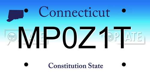 MP0Z1T Connecticut License Plate
