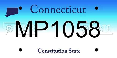 MP1058 Connecticut License Plate