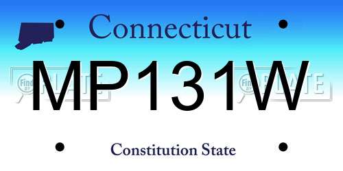 MP131W Connecticut License Plate