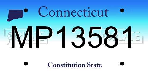 MP13581 Connecticut License Plate