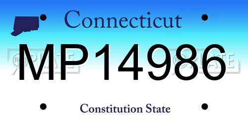MP14986 Connecticut License Plate