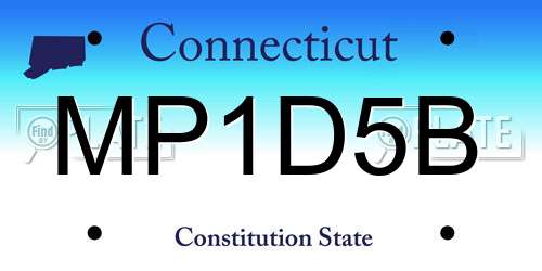 MP1D5B Connecticut License Plate