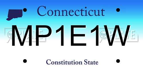 MP1E1W Connecticut License Plate