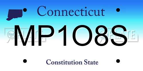 MP1O8S Connecticut License Plate