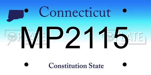 MP2115 Connecticut License Plate