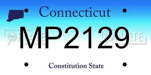 MP2129 Connecticut License Plate