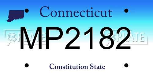MP2182 Connecticut License Plate