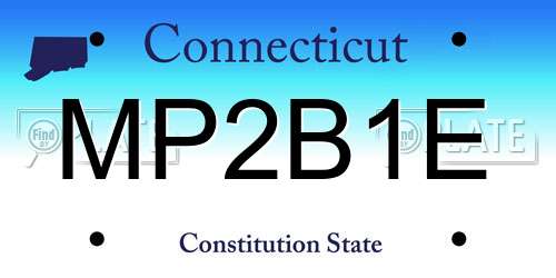 MP2B1E Connecticut License Plate