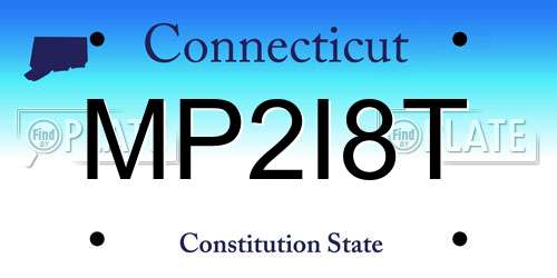 MP2I8T Connecticut License Plate