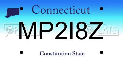 MP2I8Z Connecticut License Plate