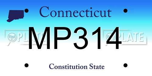 MP314 Connecticut License Plate