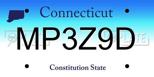 MP3Z9D Connecticut License Plate