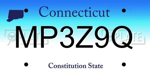 MP3Z9Q Connecticut License Plate