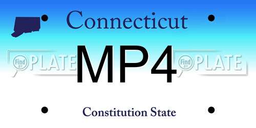 MP4 Connecticut License Plate