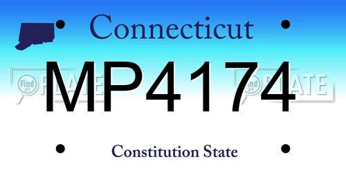 MP4174 Connecticut License Plate