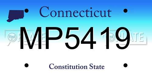 MP5419 Connecticut License Plate