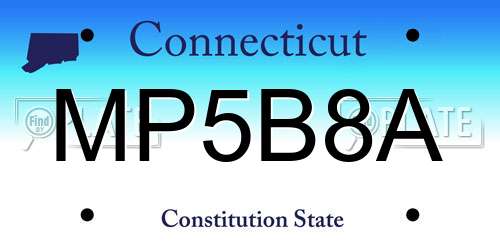 MP5B8A Connecticut License Plate