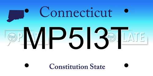 MP5I3T Connecticut License Plate