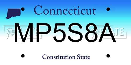 MP5S8A Connecticut License Plate