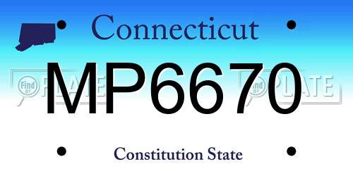 MP6670 Connecticut License Plate