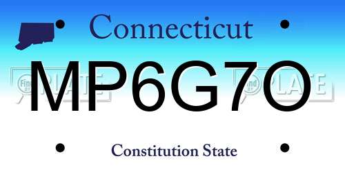 MP6G7O Connecticut License Plate