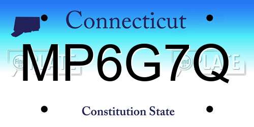 MP6G7Q Connecticut License Plate