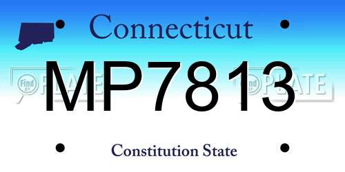 MP7813 Connecticut License Plate