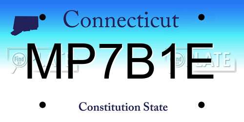 MP7B1E Connecticut License Plate