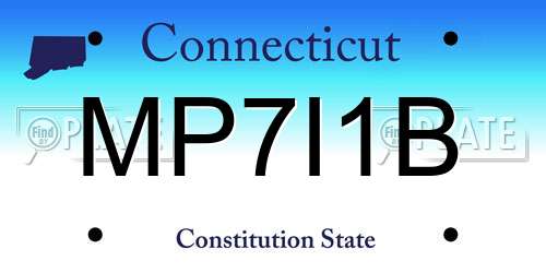MP7I1B Connecticut License Plate